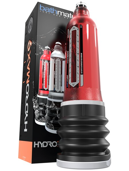 Rechargeable Bathmate Hydromax9 Brilliant Red hydro pump for intimate and personal use