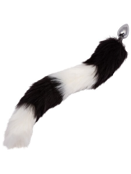 Running Wild tail in black and white – versatile costume accessory for adult cosplay or intimate play