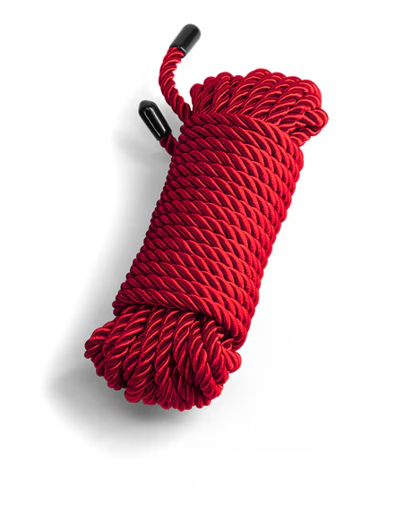 Red Bound Rope for BDSM, couples’ play, and erotic rope restraint activities