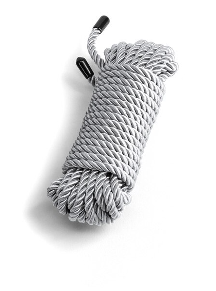 Silver Bound Rope 25ft – soft, durable rope for secure restraint and versatile couples play, displayed on white background