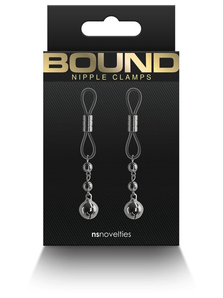 Bound Nipple Clamps D1 Gunmetal – Adjustable metal clamps designed for safe, comfortable, and stimulating nipple play during BDSM sessions.