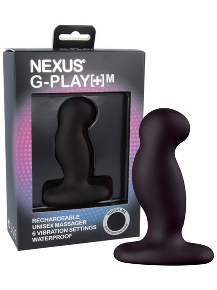 G-Play Plus Large Unisex Vibrator Black – Powerful, ergonomic vibrator designed for all genders, featuring adjustable vibrations and dual stimulation for enhanced solo or partnered pleasure.