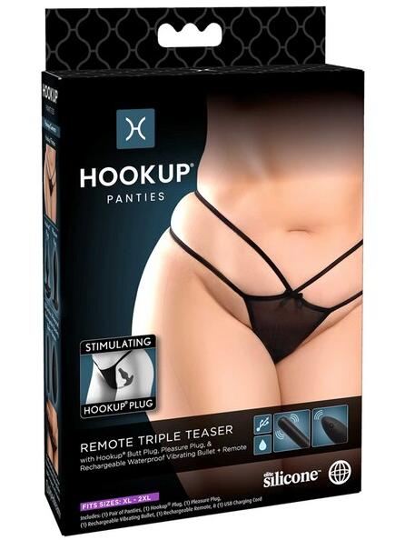 Hookup Remote Triple Teaser – Adjustable XL-XXL size, vibrating adult toy designed for dual and triple stimulation during solo or partnered play.