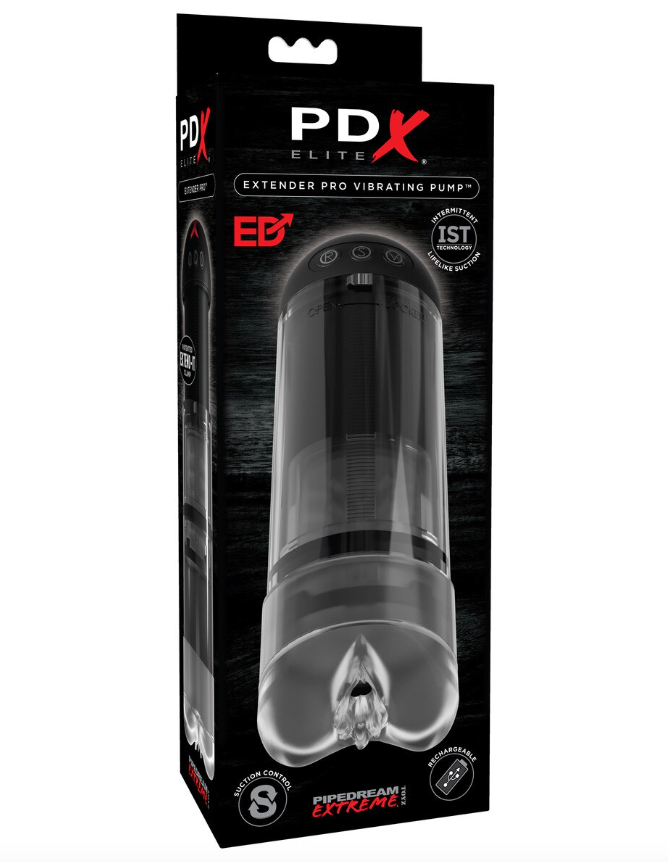PDX Elite Extender Pro Vibrating Penis Pump for male enhancement and pleasure
