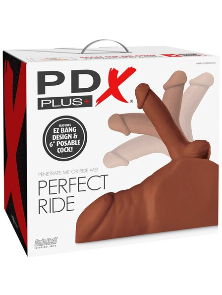 PDX Plus Perfect Ride in brown – realistic male masturbator for lifelike pleasure and stimulation