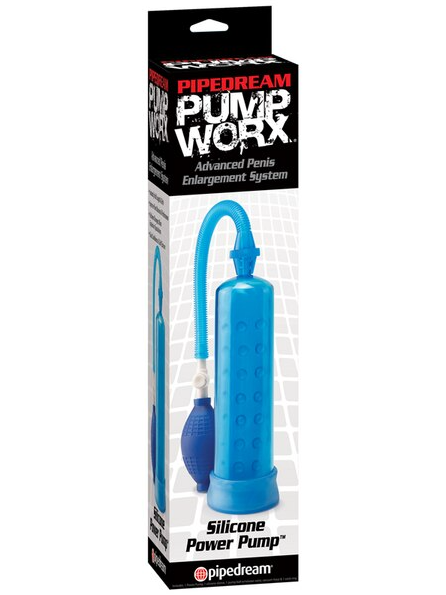 PW Silicone Power Pump Blue adult toy for safe and effective intimate stimulation