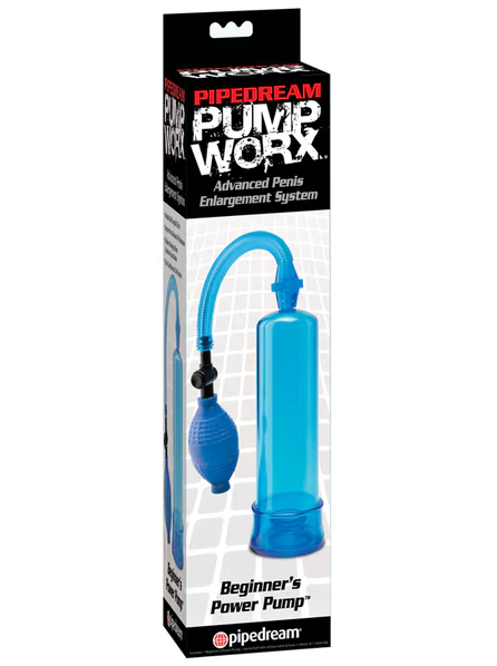Pump Worx Beginners Power Pump Blue adult toy for gentle and safe male stimulation