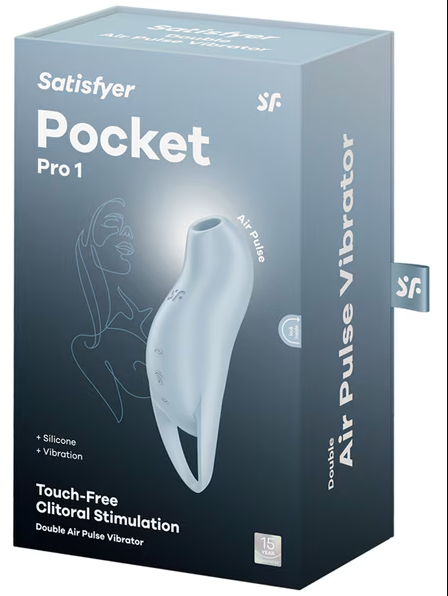 Satisfyer Pocket Pro 1 in blue – compact clitoral stimulator with air-pulse technology for discreet pleasure