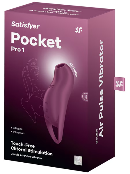 Satisfyer Pocket Pro 1 in purple – compact clitoral stimulator with air-pulse technology for discreet pleasure