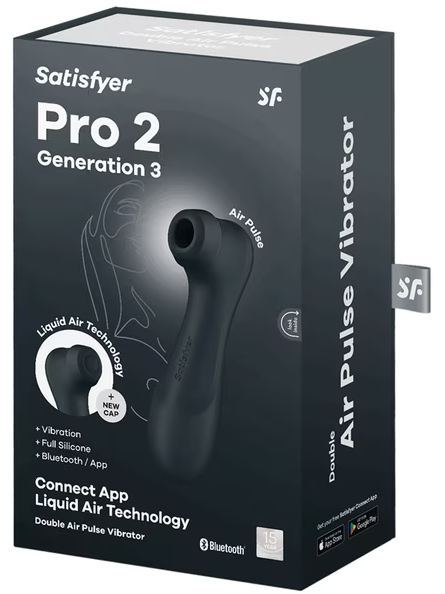 Satisfyer Pro 2 G3 Liquid Vibration Connect App in dark grey – smart clitoral stimulator with air-pulse and app-controlled vibration