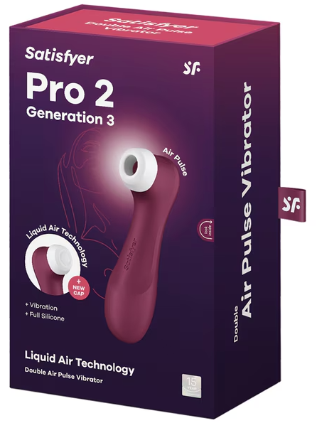Satisfyer Pro 2 G3 Liquid Vibration in wine red – clitoral stimulator with air-pulse and liquid vibration technology for intense pleasure