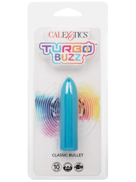 Turbo Buzz Classic Bullet Blue compact adult vibrator for targeted clitoral stimulation