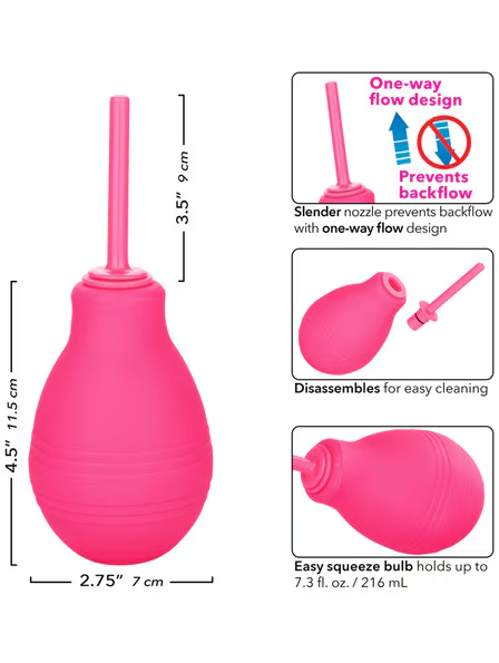 Cheeky One-Way Flow Douche Pink compact and easy-to-use adult hygiene tool