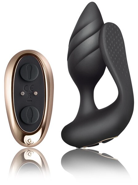 Black Cocktail Couples Toy – Body-safe, velvet touch silicone vibrator with flexible shaft, slim contoured plug, and remote control for hands-free shared stimulation.