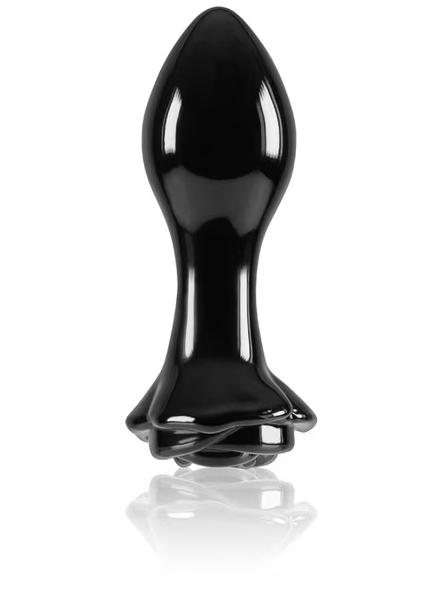 Crystal Rose Black glass adult toy designed for safe and sensual stimulation
