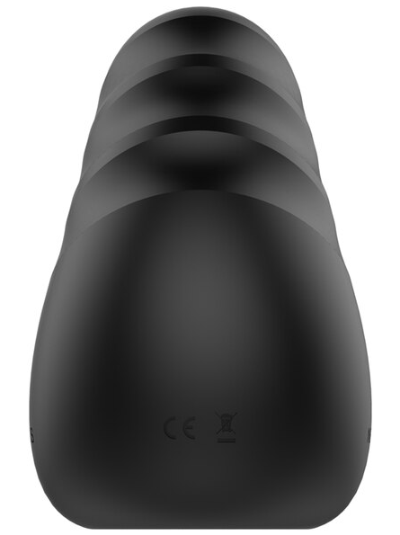 Rechargeable ECLIPSE Vibrating and Stroking Masturbator Black for solo play