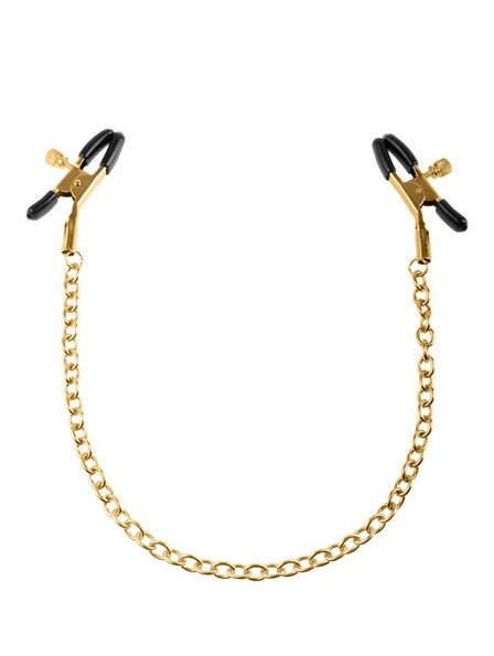 Fetish Fantasy Gold Chain Nipple Clamps Gold adjustable for safe and pleasurable use