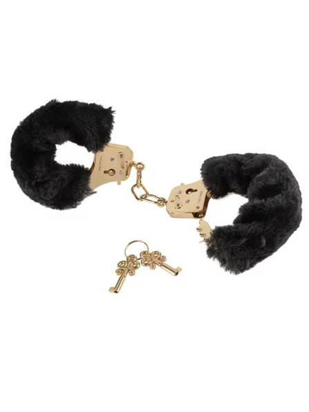 Deluxe Gold Furry Cuffs – premium soft bondage accessory from Fetish Fantasy for erotic restraint and intimate roleplay