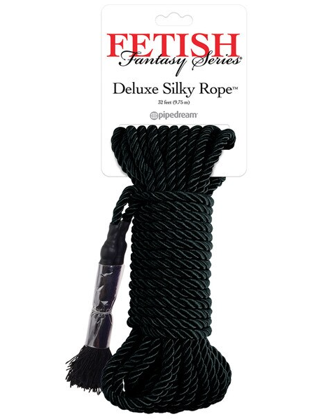 Fetish Fantasy Series Deluxe Silk Rope in black – soft and luxurious rope for bondage and sensual play