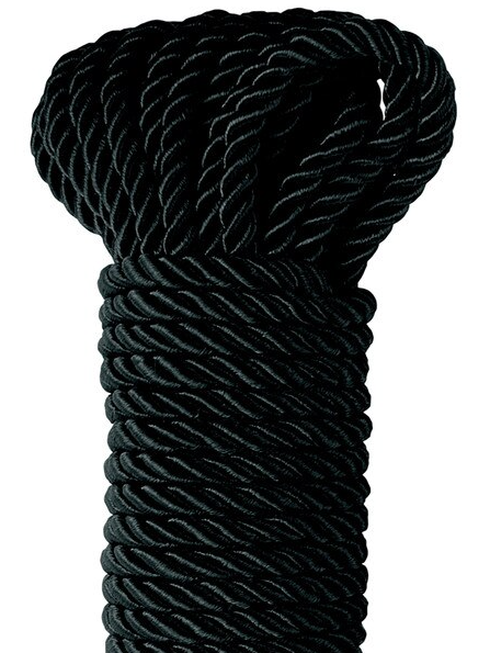 Black Fetish Fantasy Deluxe Silk Rope for BDSM, shibari, and intimate restraint activities