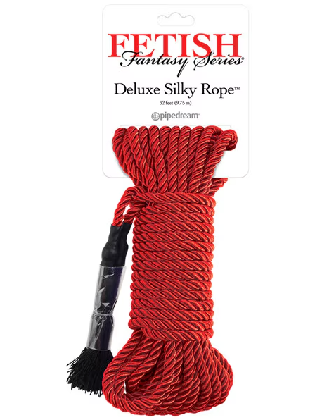 Fetish Fantasy Series Deluxe Silk Rope in red – soft and luxurious rope for bondage and sensual play