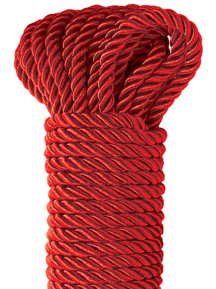 Red Fetish Fantasy Deluxe Silk Rope for BDSM, shibari, and intimate restraint activities
