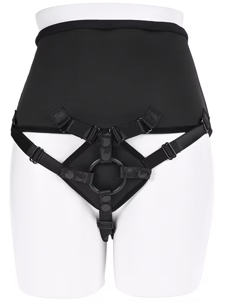 High Waisted Corset Strap On – comfortable harness with lifelike dildo for erotic and sensual adventures