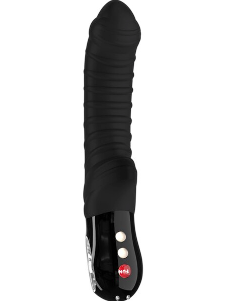 Fun Factory Tiger Black vibrator – medical-grade silicone, ridged shaft, powerful motor and safe for both vaginal and anal play