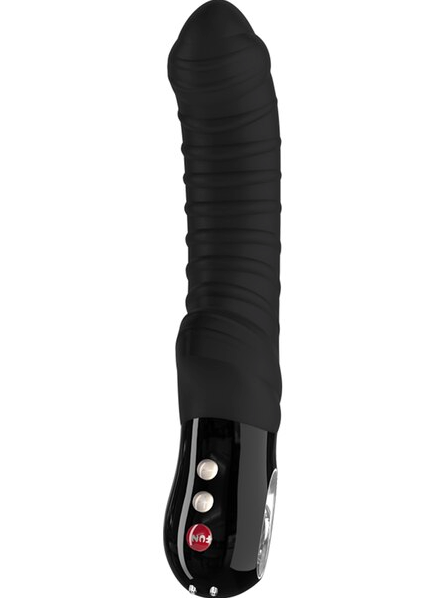 Tiger G5 Black – luxury rechargeable vibrator from Fun Factory with PRESS FUN TO PLAY control, deep vibrations, and ergonomic design