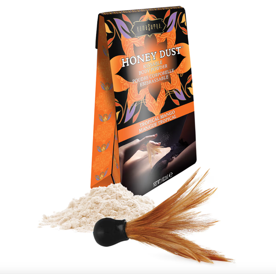 Kama Sutra Honey Dust Tropical Mango 1 oz body powder with sweet fragrance for intimate play