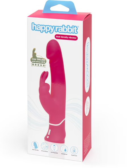 Happy Rabbit Realistic Dual Density Rabbit Vibrator Pink for clitoral and G-spot stimulation