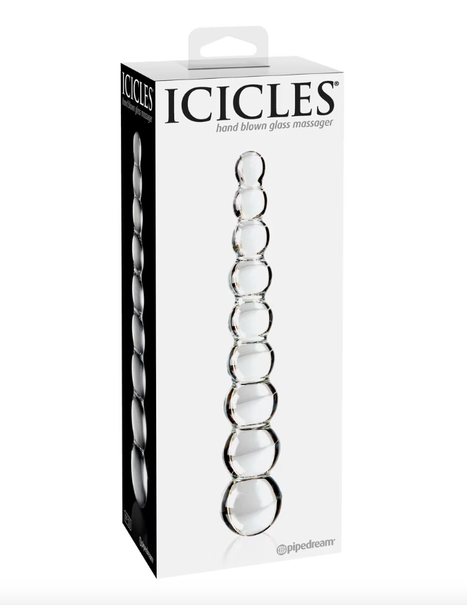 Icicles No. 2 luxury hand-blown glass adult toy with elegant curved design