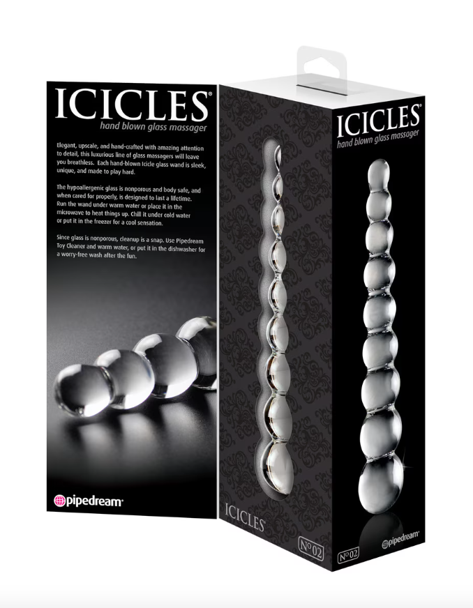 Icicles No. 2 sleek glass adult toy for safe and luxurious personal use