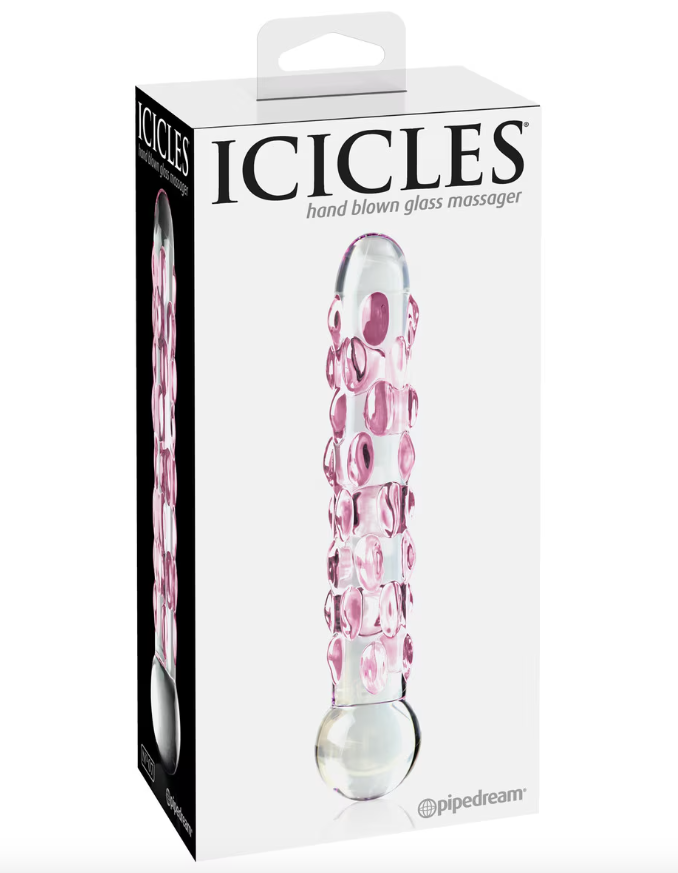 Icicles No. 7 luxury hand-blown glass adult toy with elegant swirled design