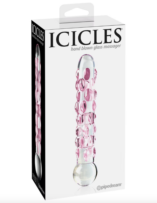 Icicles No. 7 luxury hand-blown glass adult toy with elegant swirled design