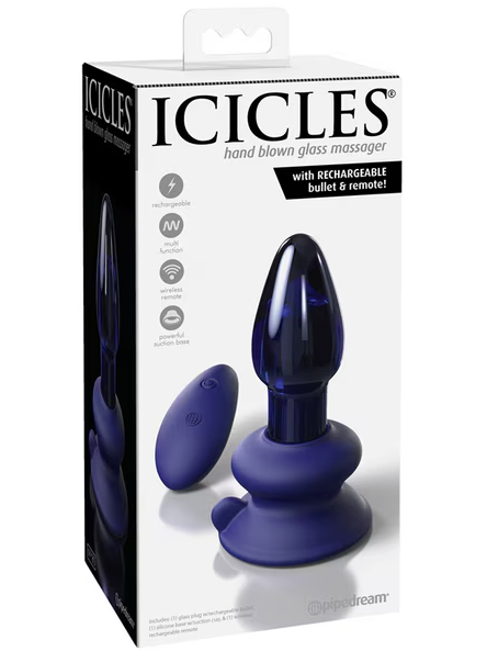 Icicles No 85 rechargeable vibrator with remote control for hands-free pleasure
