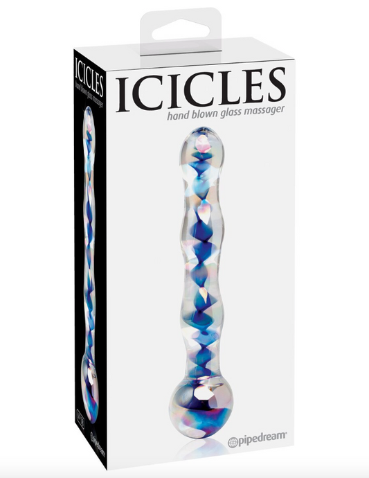 Icicles No. 8 luxury hand-blown glass adult toy with smooth, curved design