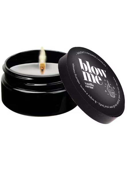 Kama Sutra Blow Me Massage Candle Vanilla Crème 2 oz for warm, intimate, and sensual massages