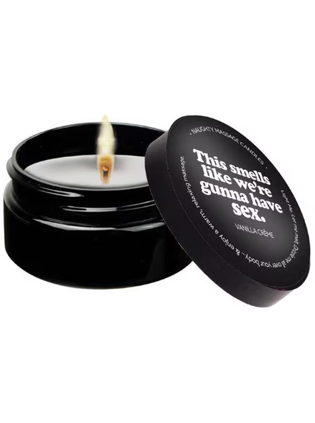Kama Sutra This Smells Like We Are Gunna Have Sex Massage Candle Vanilla Crème 2 oz for playful, romantic, and sensual massages