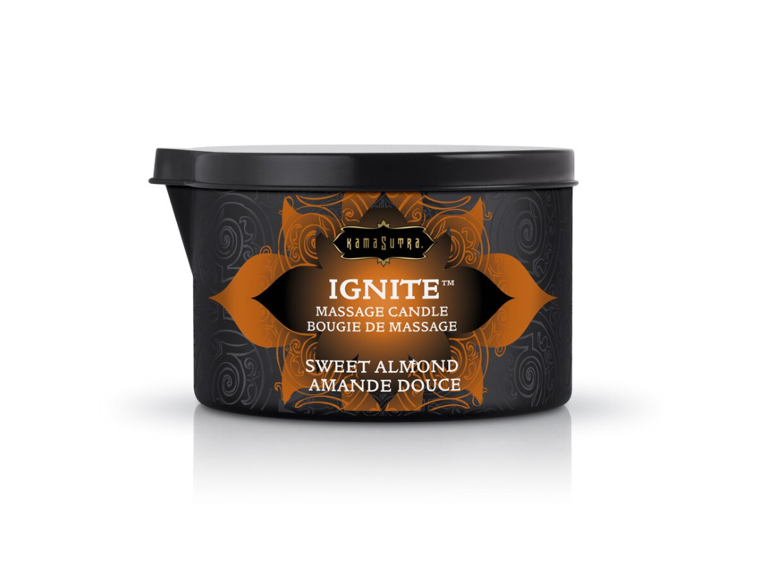 Kama Sutra IGNITE Massage Candle Mediterranean Almond for warm, scented, and relaxing intimate massages