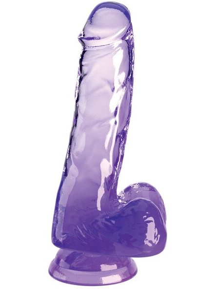Purple King Cock Clear 6in. with balls – premium lifelike dildo designed for erotic and intimate pleasure