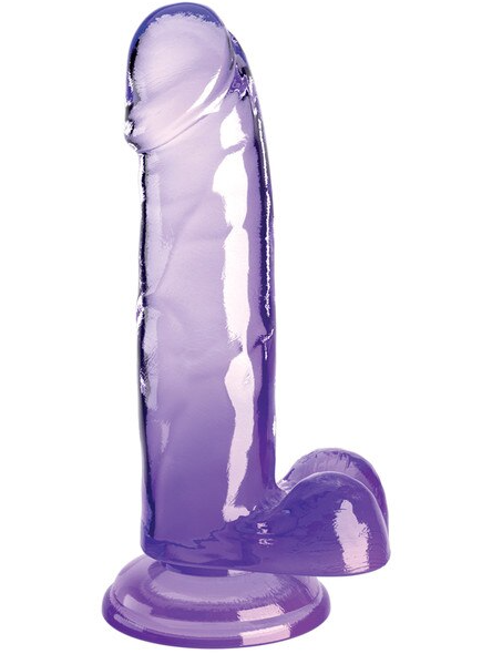 Purple King Cock Clear 7in. with balls – premium lifelike dildo designed for erotic and intimate pleasure