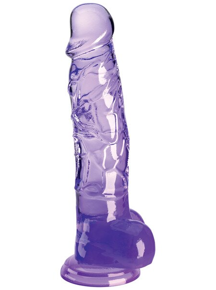 Purple King Cock Clear 8in. with balls – premium lifelike dildo designed for erotic and intimate pleasure