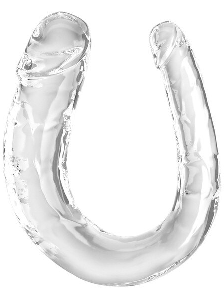 Clear Medium Double Trouble by King Cock – premium adult toy with lifelike texture for erotic pleasure
