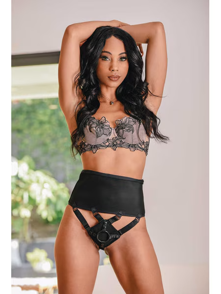 High Waisted Corset Strap-On Harness – realistic dildo and secure fit for erotic exploration and sensual play