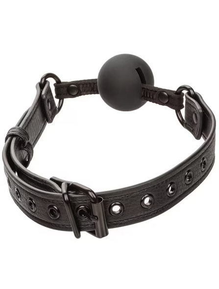 Nocturnal Collection Ball Gag – Durable and adjustable bondage accessory for couples exploring restraint, trust, and immersive pleasure.