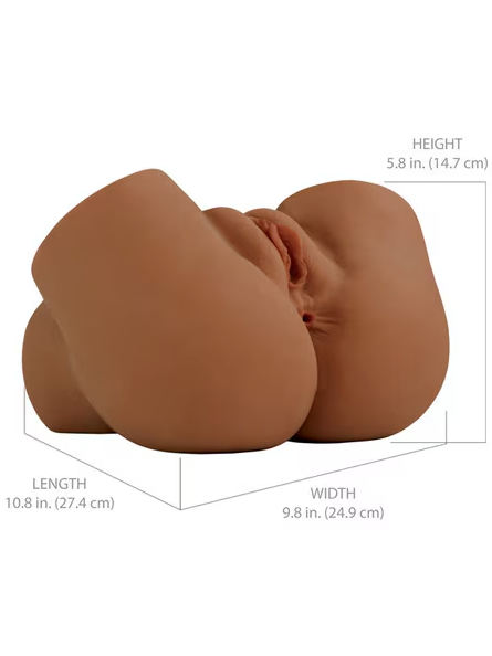 PDX Elite Back That Ass Up Masturbator Brown – hands-free automatic stroker with textured sleeve for immersive solo male pleasure