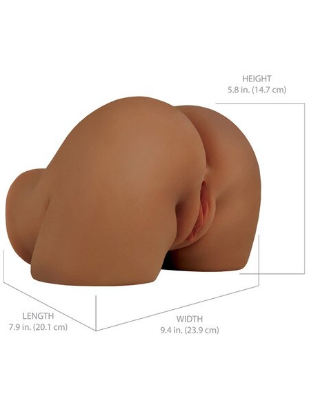 PDX Elite Shake That Ass Vibrating Masturbator Brown – hands-free male pleasure device with vibrating sleeve for maximum stimulation