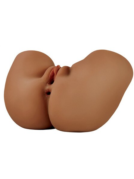 Shake That Ass Vibrating Mega Masturbator by PDX Elite – ergonomic brown male stroker with powerful vibrating motor and lifelike entry