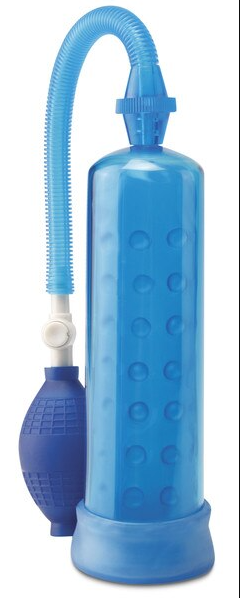 Blue PW Silicone Power Pump designed for enhancing male pleasure and comfort